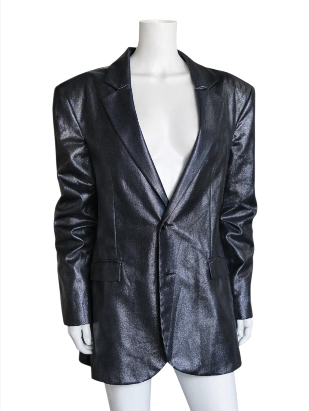 ART SCHOOL | Black Lamé Oversized Tailored Jacket Size EU 38 / US 6 ~ NWT